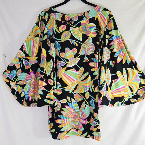 Trina Turk Tahitian SZ L Floral Mini Tunic Swim Cover Up 20th Anniversary NWT - Picture 2 of 13